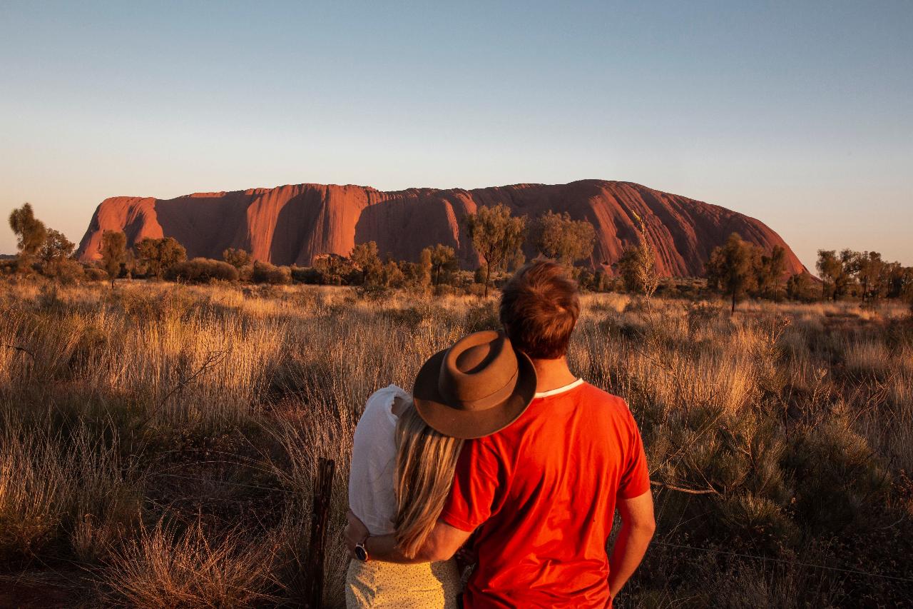 130202 35 Couple at Uluru Sunrise Tourism Australia Nicholas Kavo lg