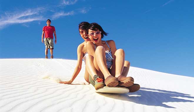 Autopia Tours 5 day Perth to Exmouth Tour Sandboarding Lancelin Sand Dunes