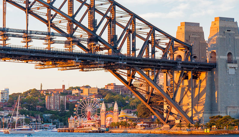 Sydney Harbour Bridge and Sydney Luna Park