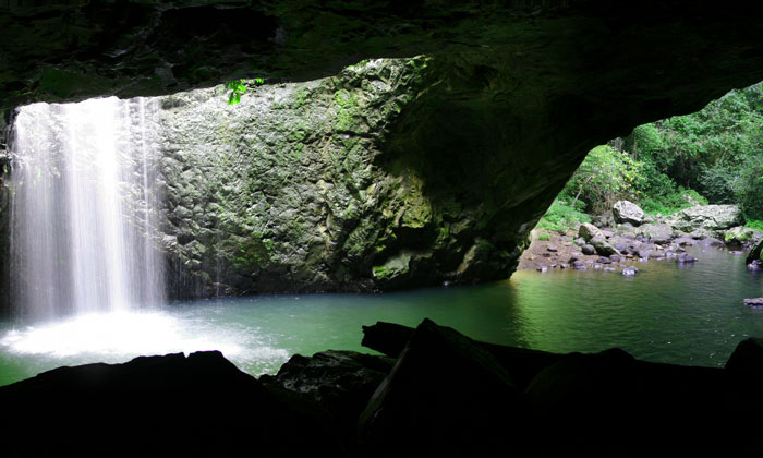 Inside natural bridge wide