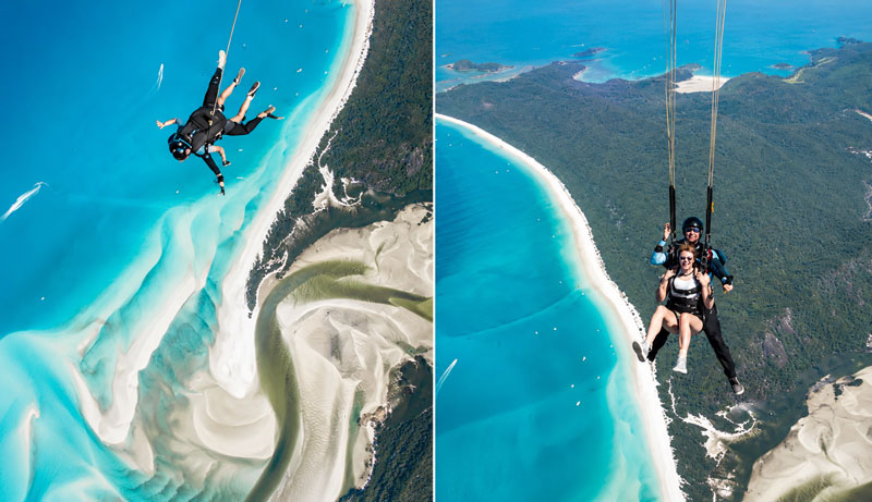 SKYDIVING WHITSUNDAYS Landing on Whitehaven Beach WEB 02
