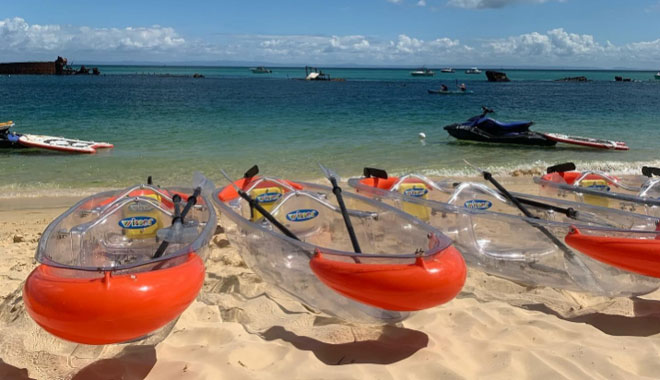 Transparent Kayaks sunset safari moreton island