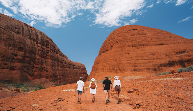 Friends exploring Kata Tjuta