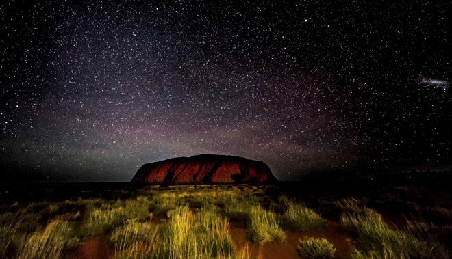 Night sky over Uluru