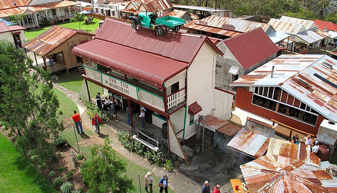 herberton historic vilalge arial shot