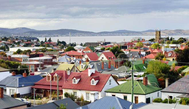 Hobart rooftops, Tasmania, Australia