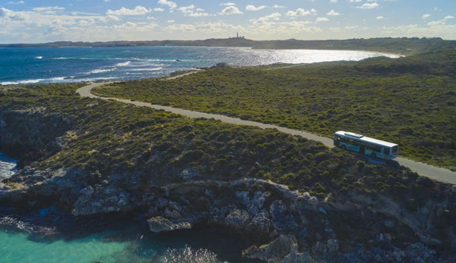 hop on, hop off 'Island Explorer' shuttle bus rottnest 3