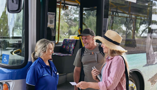 hop on, hop off 'Island Explorer' shuttle bus rottnest