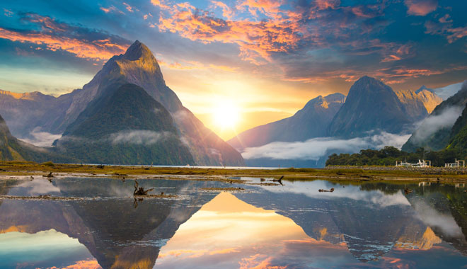 The Milford Sound fiord. Fiordland national park, New Zealand