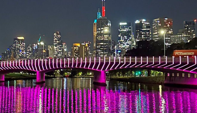 pink bridge melb cruise