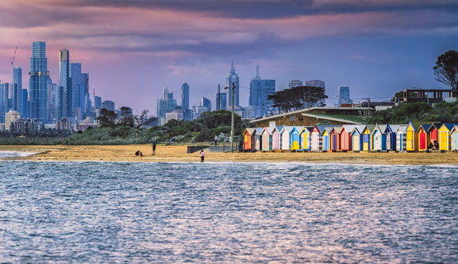 Sunset at Brighton Beach, Melbourne, Victoria, Australia   Oct 2020